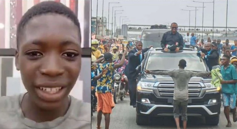 Boy who stood in front of Obi's convoy at Lagos rally explains action