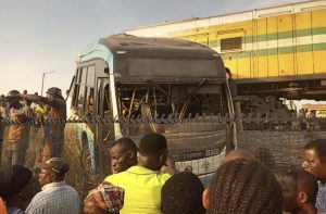 BREAKING: Scores injured as train crushes Lagos govt staff bus