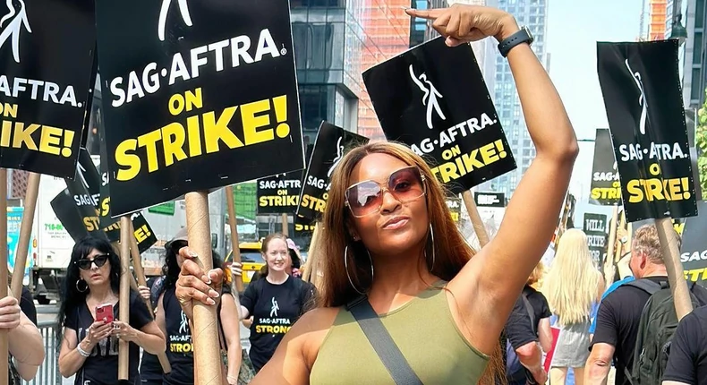 Osas Ighodaro joins SAG-AFTRA strike in Hollywood