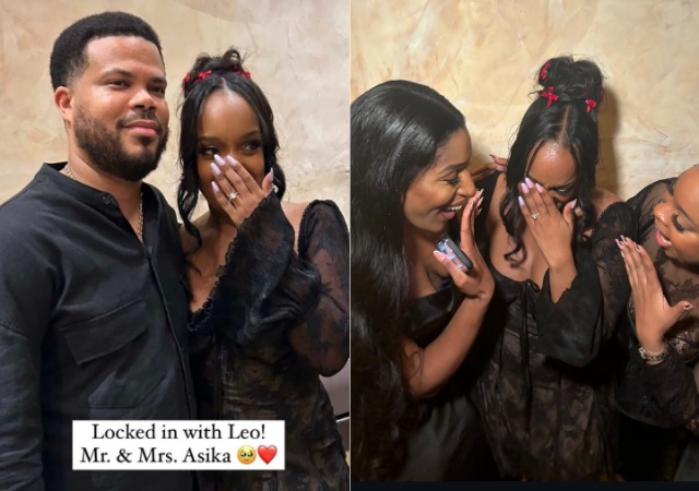 Asa Asika Proposes to Girlfriend Leona Adesanya in a Romantic and Intimate Ceremony