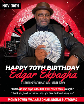 "NO PLACE LIKE HOME" - LEGENDARY MUSICIAN, EDGAR EKPAGHA RETURNS TO NIGERIA WITH “MONEY POWER,” SPARKING A MEDIA AND PERFORMANCE TOUR