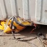 In Ogbomoso, three people fear death after a container falls on a tricycle.