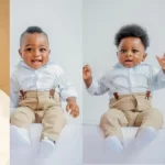  Ali Baba's Wife Shares Triplets' First Birthday Pictures