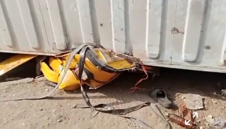 In Ogbomoso, three people fear death after a container falls on a tricycle.