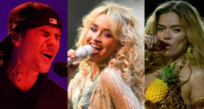 Sabrina Carpenter, Justin Bieber, and Karol G