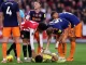 Nick Pope goes down with an injury against Brentford